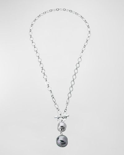 Majorica Tender 2-Pearl Toggle Necklace - White