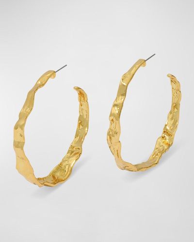 Alexis Brut Textured Hoop Earrings - Metallic