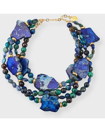 Devon Leigh Multi Strand Necklace - Blue