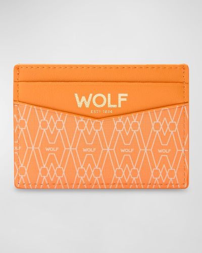 Wolf Vegan Logo-Print Card Holder - Orange