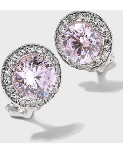 Fantasia by Deserio Round And Micro-pave Cubic Zirconia Earrings - Metallic