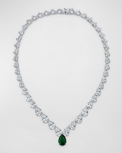 Golconda by Kenneth Jay Lane Graduated Pear-cut Cubic Zirconia Necklace - White