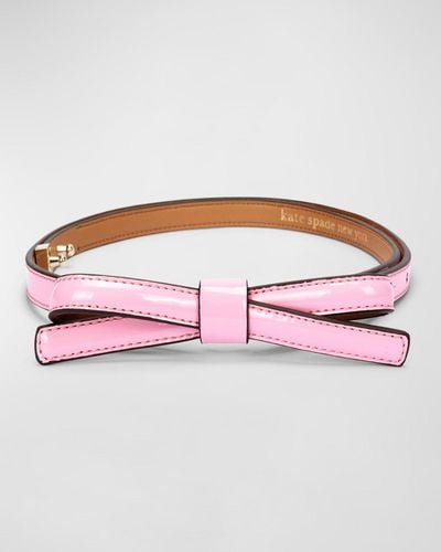 Kate Spade Patent Shoestring Bow Belt - Red