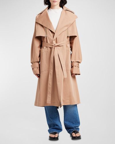 Plan C Convertible Belted Trench Coat - Blue