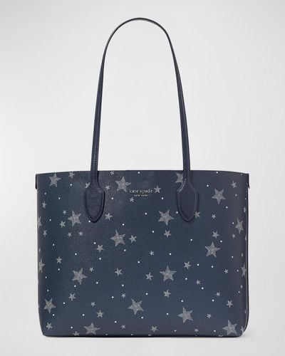 Kate Spade Bleecker Large Starlight-Print Tote Bag - Blue