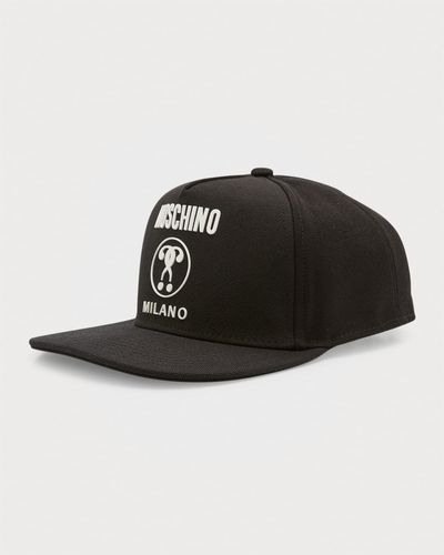 Moschino Cappello Flat Brim Logo Baseball Cap - Black