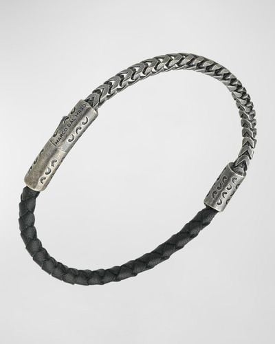 Marco Dal Maso Lash Sterling And Leather Bracelet - Metallic