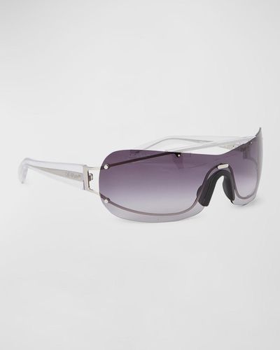 Off-White c/o Virgil Abloh Big Wharf Shield Sunglasses - Metallic