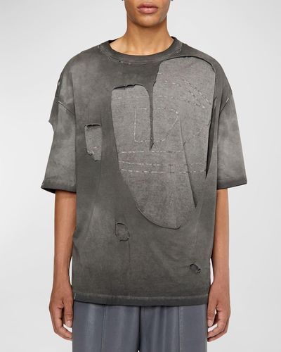DIESEL T-Ashy Destroyed T-Shirt - Gray