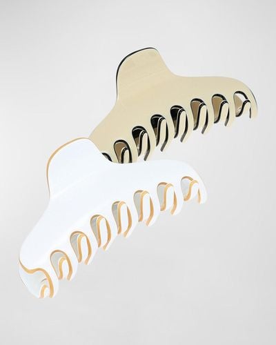 France Luxe Large Jaw Clip Pack - White