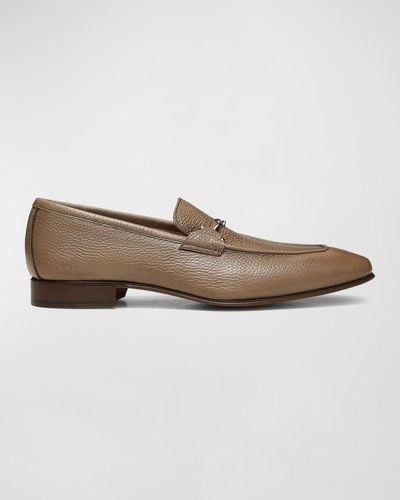Donald J Pliner Jackson Leather Bit Loafers - Gray