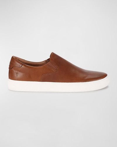 Frye Astor Leather Slip-on Sneakers - Brown
