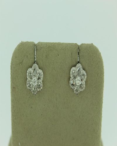 64 Facets 18K Floral Diamond Stud Earrings - Green