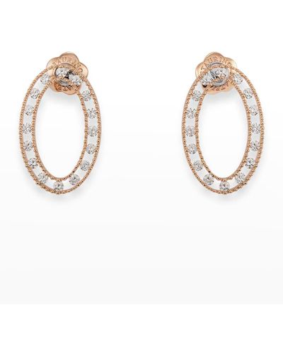 Staurino Rose Gold Allegra Oval Earrings With Diamonds - Metallic