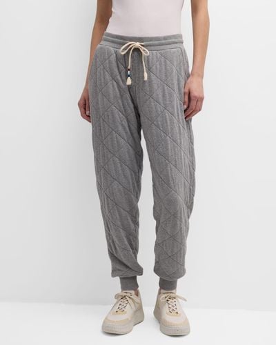 Sol Angeles Quilted Drawstring Sweatpants - Gray