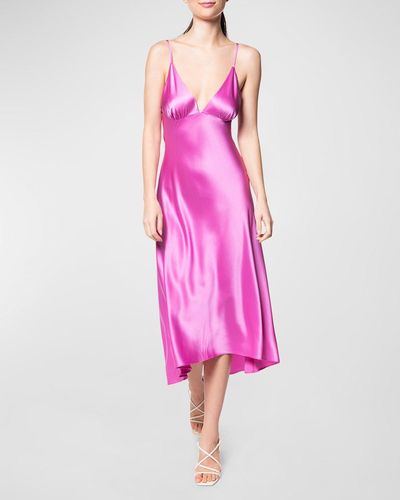 Christine Lingerie Corfu Sleeveless V-Neck Silk Nightgown - Pink