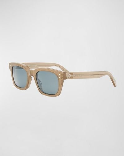 Celine Bold 3-dots Nylon Rectangle Sunglasses - Multicolor