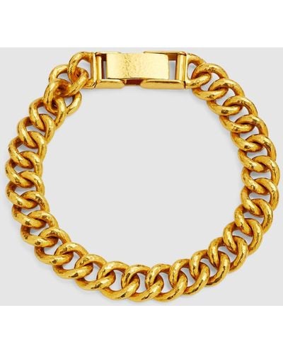 Gurhan Hammered 24K Cuban Chain Bracelet - Metallic
