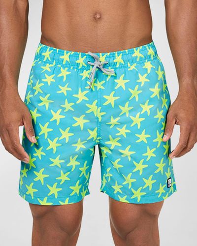 Tom & Teddy Starfish-Print Swim Shorts - Blue
