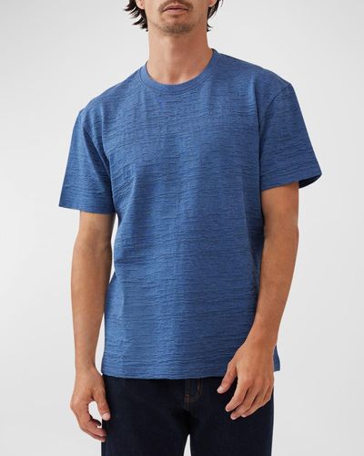 Rodd & Gunn Leith Valley Textured Cotton T-Shirt - Blue