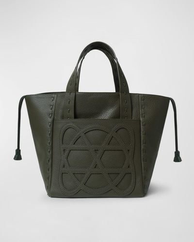 Callista Cleo Grained Leather Top-Handle Bag - Green