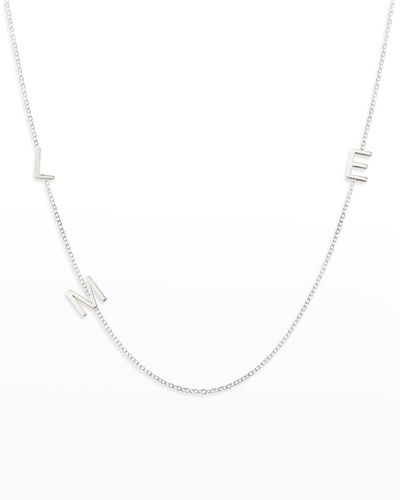 Maya Brenner Mini 3-letter Personalized Necklace, 14k White Gold