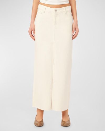 DL1961 Asra Denim Maxi Skirt - White