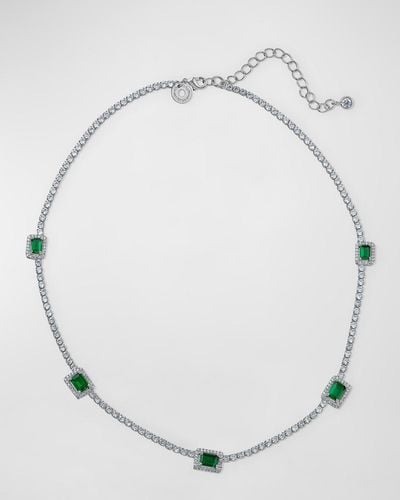 Kenneth Jay Lane Round Emerald Pave Cubic Zirconia 5-Station Necklace - Green