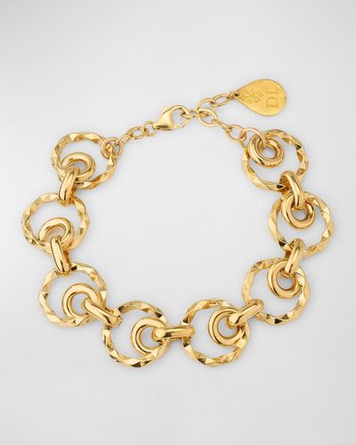 Devon Leigh Multi-circle Textured Chain Bracelet - Metallic
