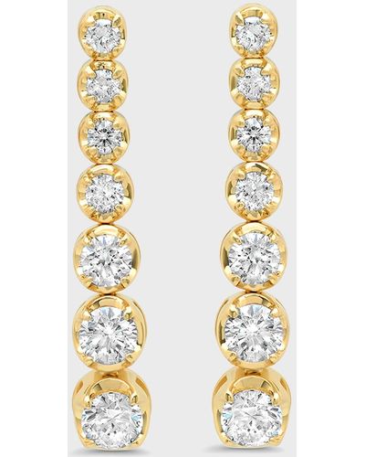 Jennifer Meyer 18k Gold 7-diamond Tennis Stud Earrings - Metallic