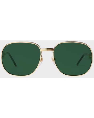 Casablancabrand Logo Mixed-media Round Sunglasses - Green
