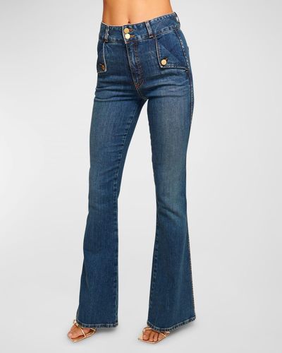 Ramy Brook Mase High-Rise Flared Sailor Jeans - Blue
