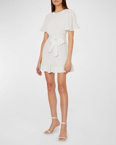 MILLY Lumi Pleated Mini Dress - White
