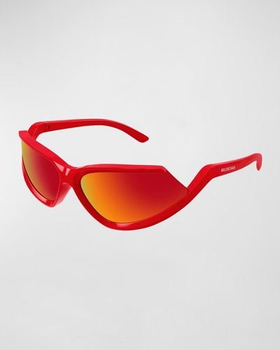 Balenciaga Bb0289sm Plastic Wrap Sunglasses - Red