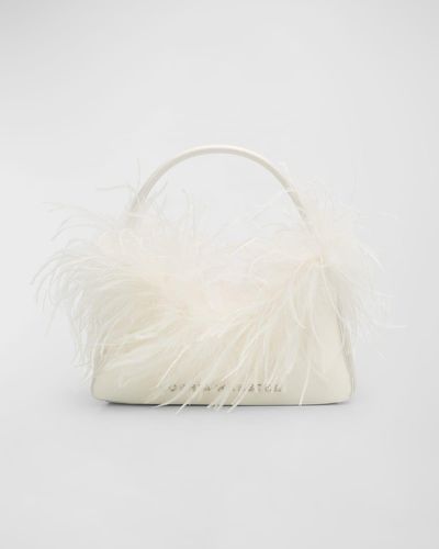 Sophia Webster Dusty Mini Feather Hobo Bag - White