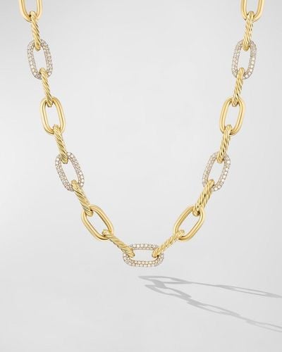 David Yurman Madison Chain Necklace With Diamonds In 18k Gold, 11mm, 18.5"l - Metallic