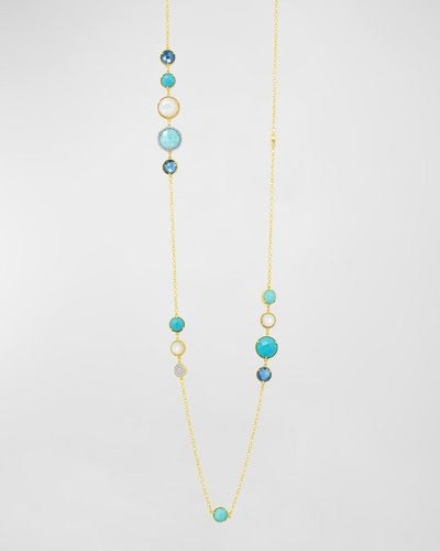 Freida Rothman Shades Of Hope Long Chain Multi-Stone Necklace - White