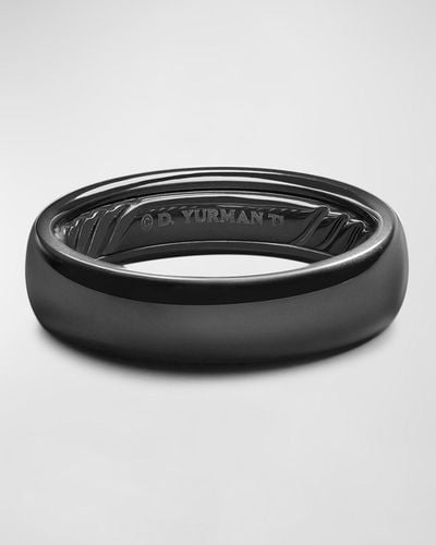 David Yurman Dy Classic Band Ring In Titanium, 6mm - Black