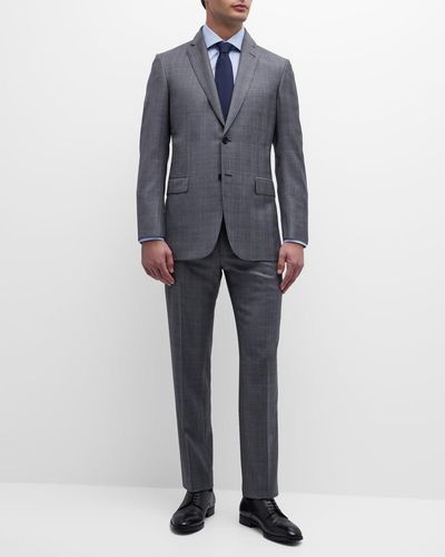 Brioni Plaid Wool Suit - Blue