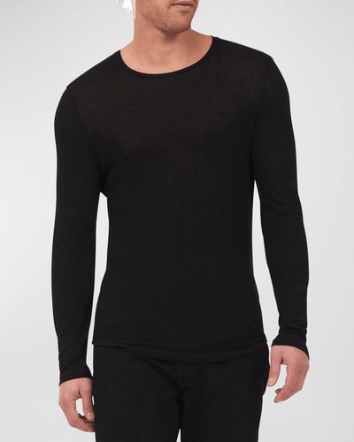 Monfrere Dan Slim Ribbed T-Shirt - Black