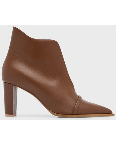 Malone Souliers Clara Leather V-Cut Ankle Booties - Brown