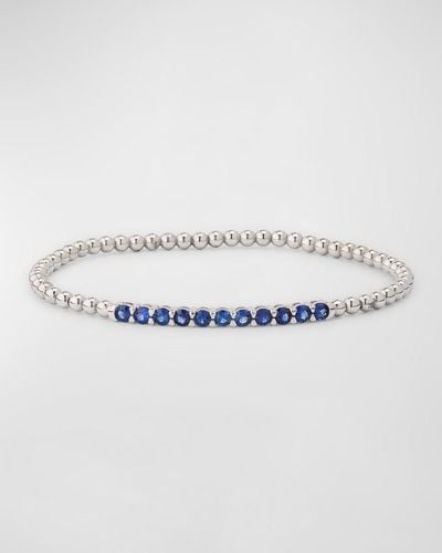 Lisa Nik 18K Sapphire Stretch Bracelet - Metallic