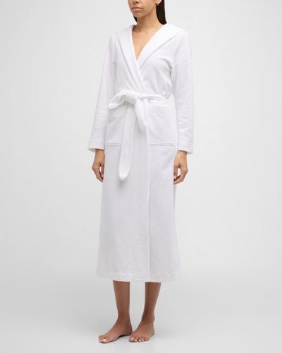 Hanro Hooded Plush Long Robe - White