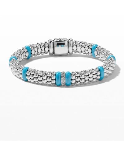 Lagos Blue Caviar Diamond Station Bracelet