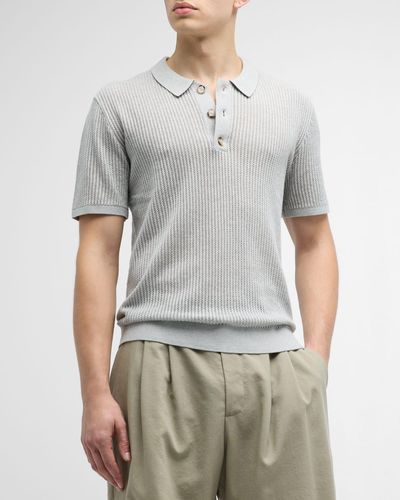 Rails Nathan Knit Polo Shirt - Gray