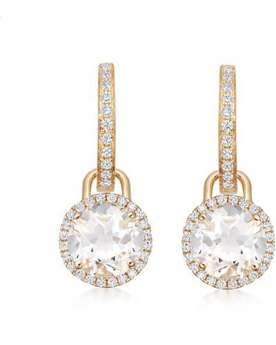 Kiki McDonough Grace 18K Diamond Topaz Mini Drop Earrings - White