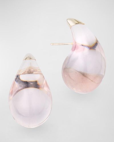 Bottega Veneta Resin Sterling Silver Drop Earrings - Pink