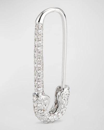 Anita Ko 18K Diamond Safety Pin Earring, Single - White