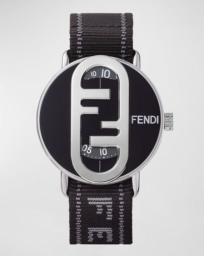 Fendi O'Lock Nylon Strap Watch, 42Mm - Multicolor