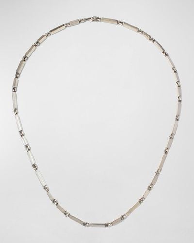 M. Cohen Quadrangular Bar Link Necklace - White